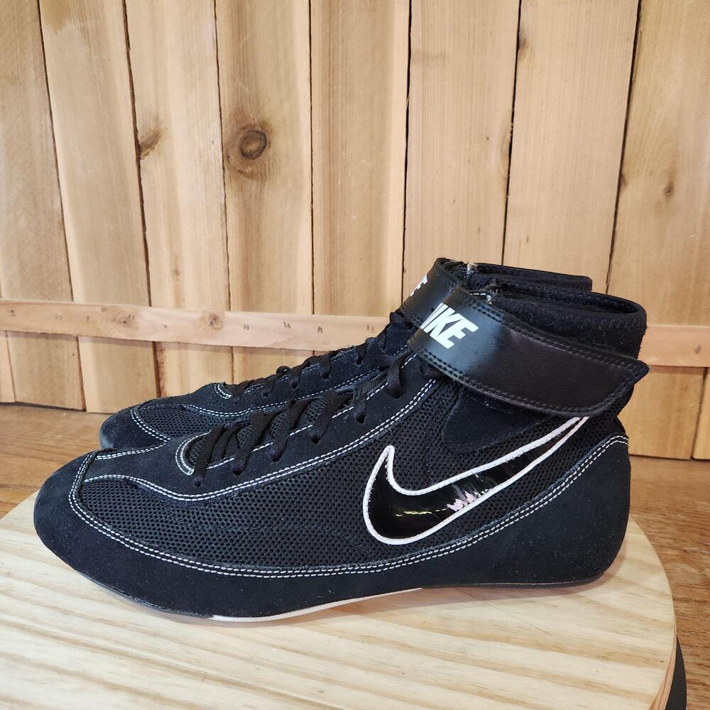Nike Sppedsweep 7 Wrestling Shoes Mens 12 Black Mesh High Top 366683-001